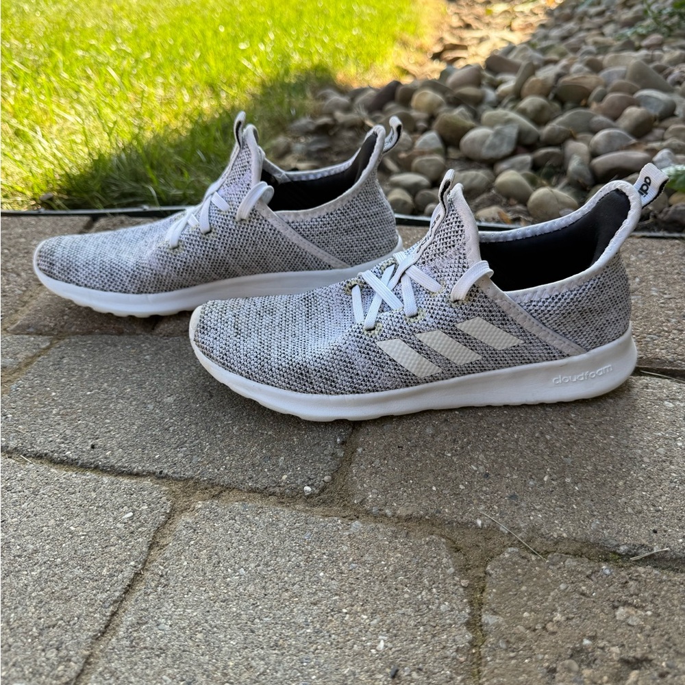 Adidas Light Gray Knit Running Shoes